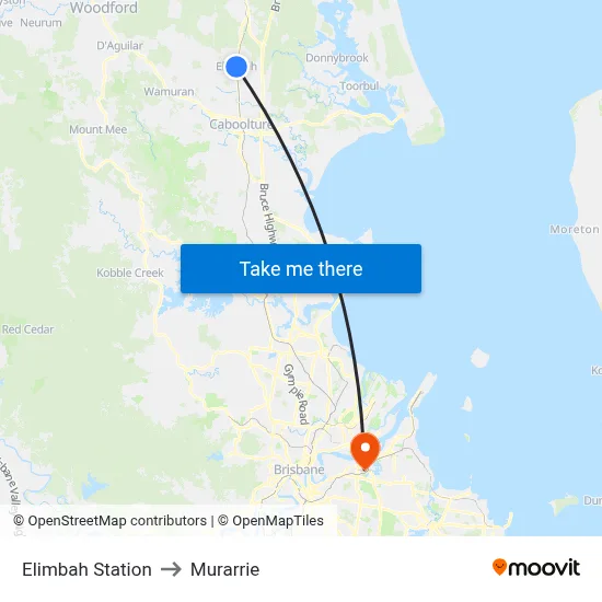 Elimbah Station to Murarrie map
