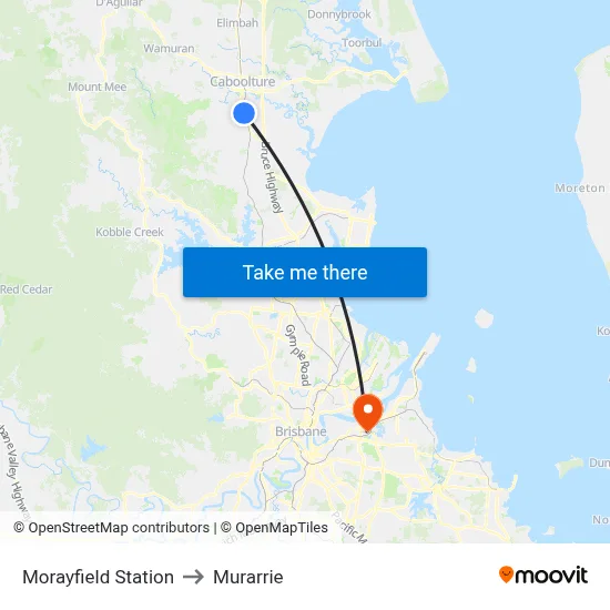 Morayfield Station to Murarrie map