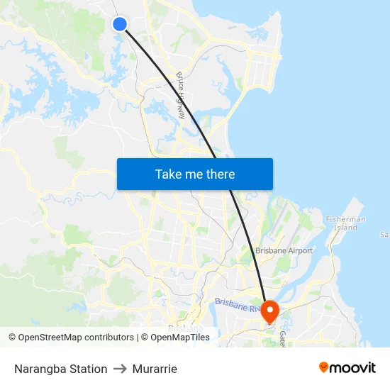 Narangba Station to Murarrie map