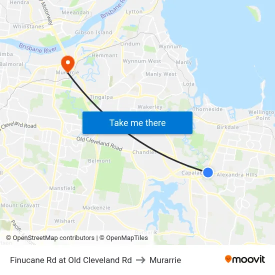 Finucane Rd at Old Cleveland Rd to Murarrie map