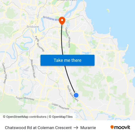 Chatswood Rd at Coleman Crescent to Murarrie map
