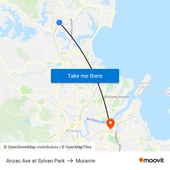 Anzac Ave at Sylvan Park to Murarrie map
