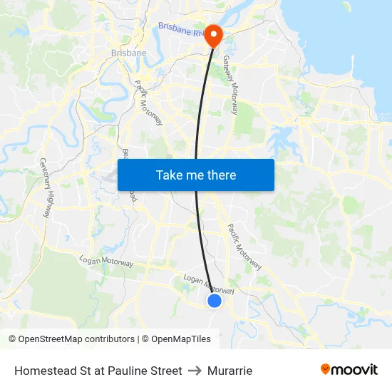 Homestead St at Pauline Street to Murarrie map