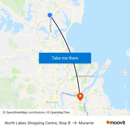 North Lakes Shopping Centre, Stop B to Murarrie map