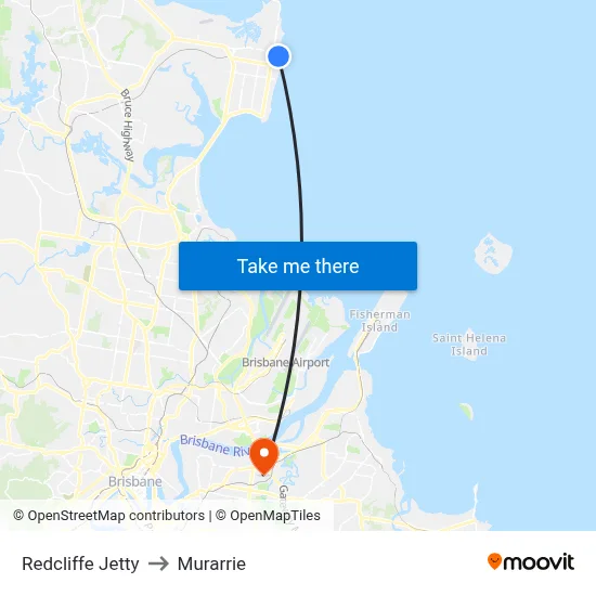 Redcliffe Jetty to Murarrie map