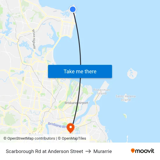 Scarborough Rd at Anderson Street to Murarrie map