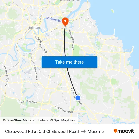Chatswood Rd at Old Chatswood Road to Murarrie map