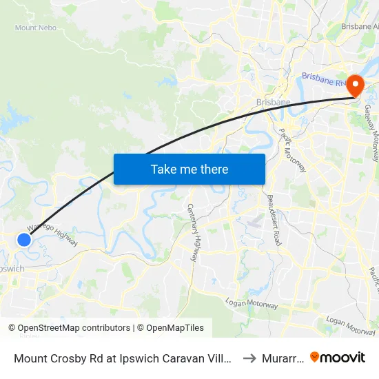 Mount Crosby Rd at Ipswich Caravan Village to Murarrie map