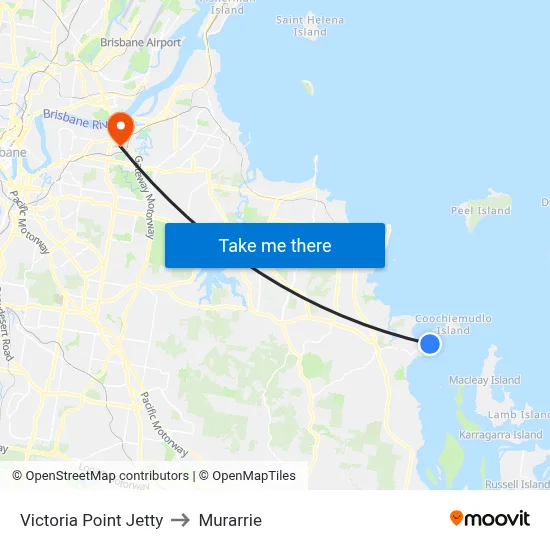 Victoria Point Jetty to Murarrie map