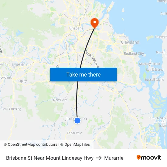 Brisbane St Near Mount Lindesay Hwy to Murarrie map