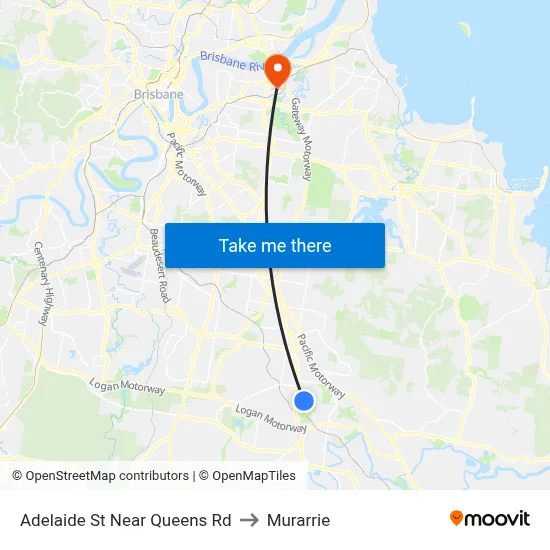 Adelaide St Near Queens Rd to Murarrie map