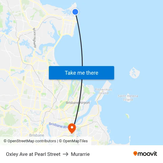 Oxley Ave at Pearl Street to Murarrie map
