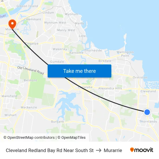 Cleveland Redland Bay Rd Near South St to Murarrie map