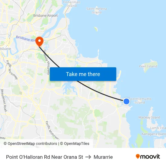 Point O'Halloran Rd Near Orana St to Murarrie map