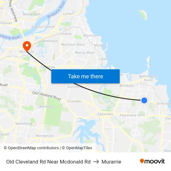Old Cleveland Rd Near Mcdonald Rd to Murarrie map