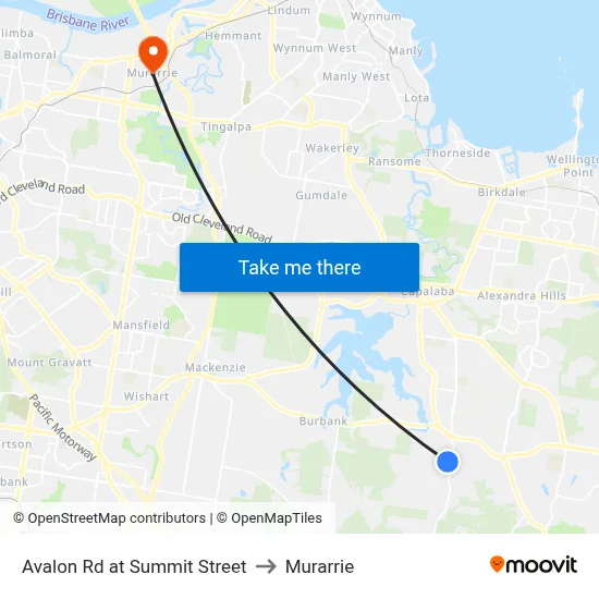 Avalon Rd at Summit Street to Murarrie map