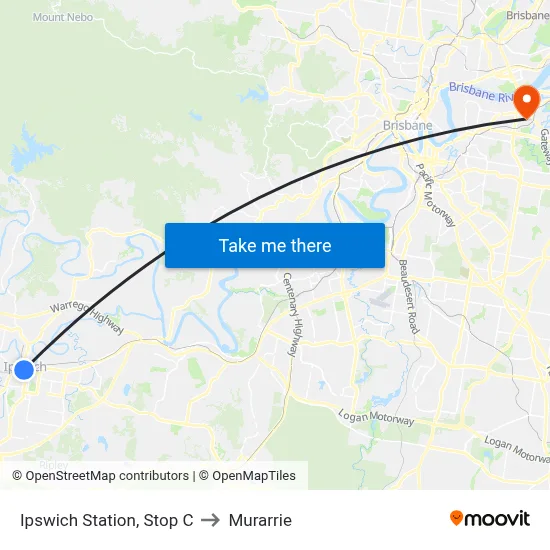 Ipswich Station, Stop C to Murarrie map
