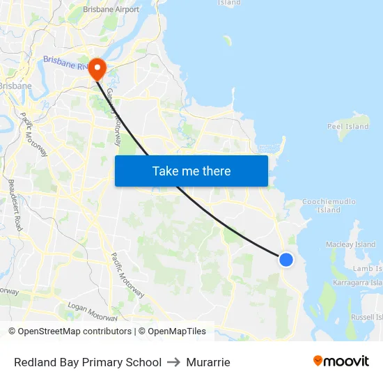 Redland Bay Primary School to Murarrie map