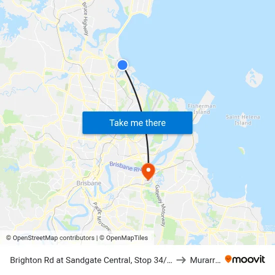 Brighton Rd at Sandgate Central, Stop 34/33 to Murarrie map
