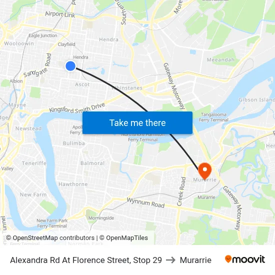 Alexandra Rd At Florence Street, Stop 29 to Murarrie map