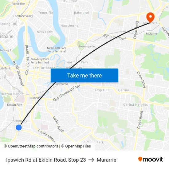 Ipswich Rd at Ekibin Road, Stop 23 to Murarrie map