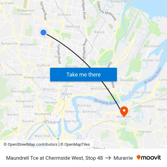 Maundrell Tce at Chermside West, Stop 48 to Murarrie map