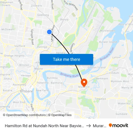 Hamilton Rd at Nundah North Near Bayview Tce to Murarrie map