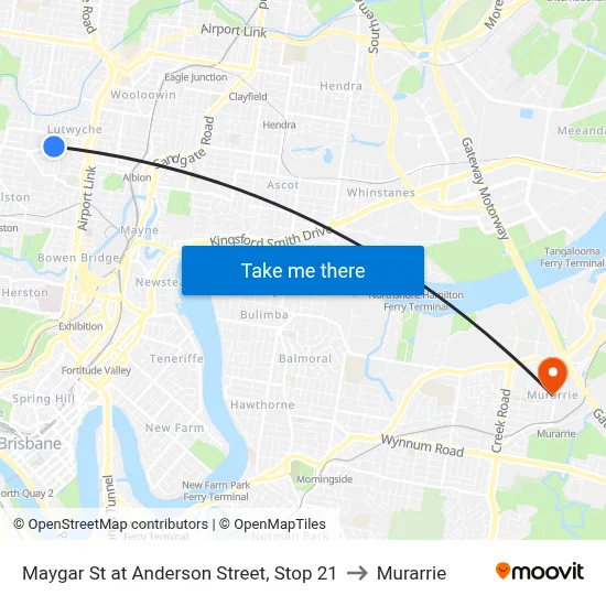 Maygar St at Anderson Street, Stop 21 to Murarrie map