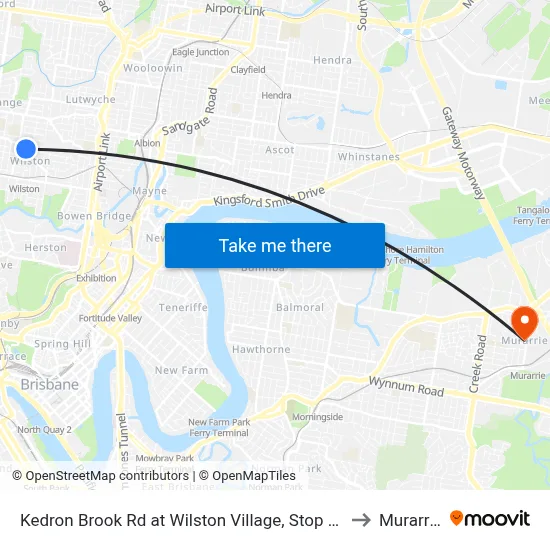 Kedron Brook Rd at Wilston Village, Stop 20 to Murarrie map