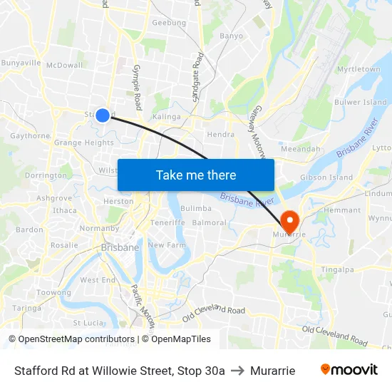 Stafford Rd at Willowie Street, Stop 30a to Murarrie map