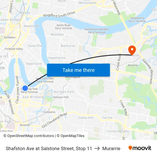 Shafston Ave at Salstone Street, Stop 11 to Murarrie map