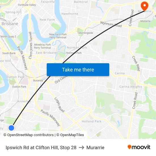 Ipswich Rd at Clifton Hill, Stop 28 to Murarrie map