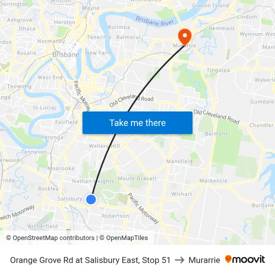 Orange Grove Rd at Salisbury East, Stop 51 to Murarrie map