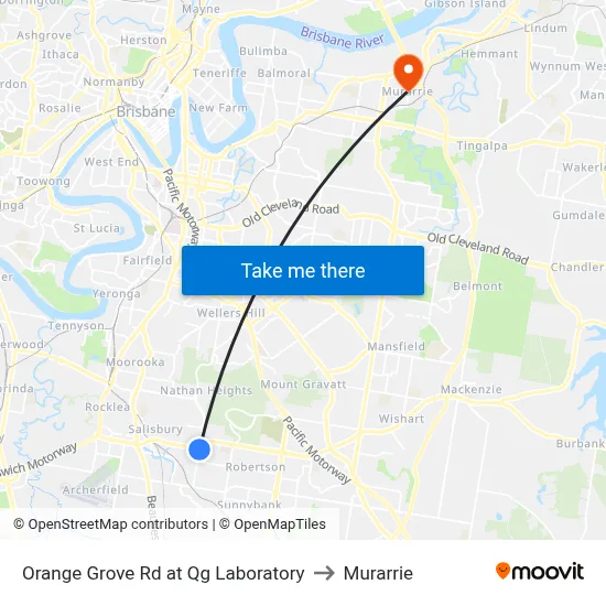 Orange Grove Rd at Qg Laboratory to Murarrie map