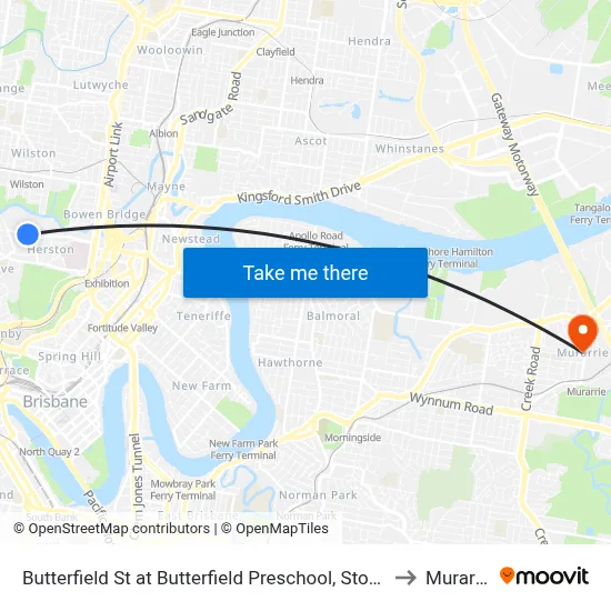 Butterfield St at Butterfield Preschool, Stop 11a to Murarrie map