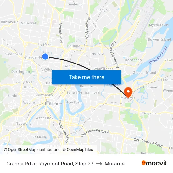 Grange Rd at Raymont Road, Stop 27 to Murarrie map