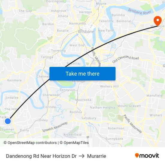 Dandenong Rd Near Horizon Dr to Murarrie map