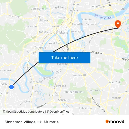 Sinnamon Village to Murarrie map