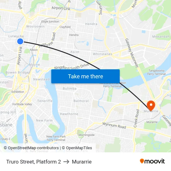 Truro Street, Platform 2 to Murarrie map