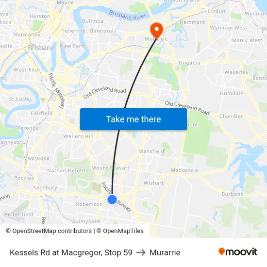 Kessels Rd at Macgregor, Stop 59 to Murarrie map