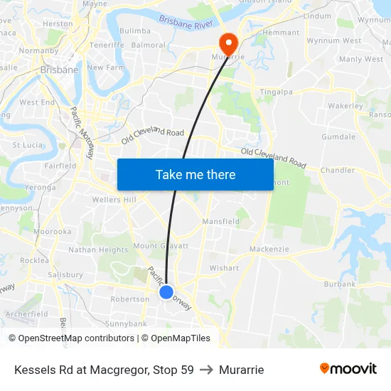 Kessels Rd at Macgregor, Stop 59 to Murarrie map