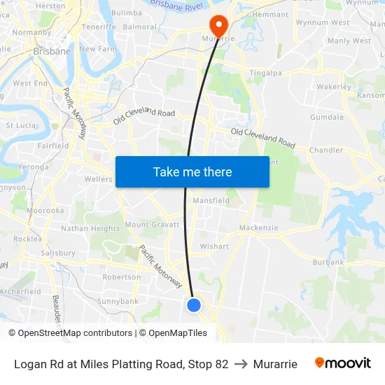 Logan Rd at Miles Platting Road, Stop 82 to Murarrie map