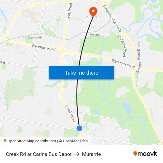 Creek Rd at Carina Bus Depot to Murarrie map