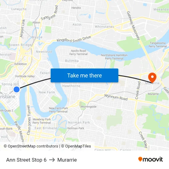 Ann Street Stop 6 to Murarrie map