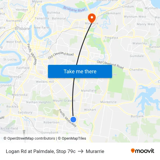 Logan Rd at Palmdale, Stop 79c to Murarrie map