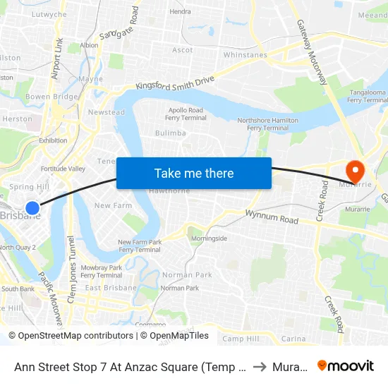 Ann Street Stop 7 At Anzac Square (Temp Closed) to Murarrie map