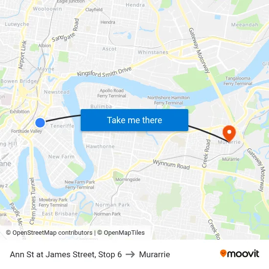 Ann St at James Street, Stop 6 to Murarrie map