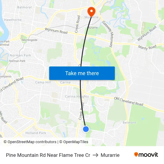 Pine Mountain Rd Near Flame Tree Cr to Murarrie map