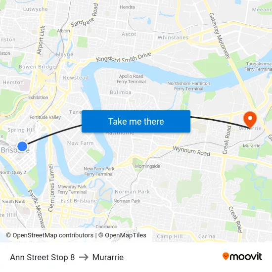 Ann Street Stop 8 to Murarrie map