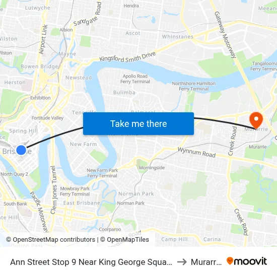 Ann Street Stop 9 Near King George Square to Murarrie map